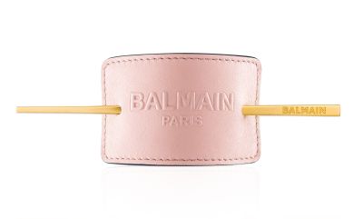 Balmain Hair Couture Заколка кожаная розовая с тиснением Лимитированная Коллекция
