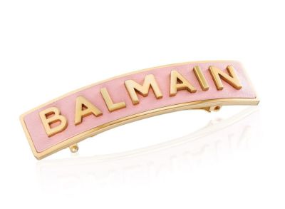 Balmain Hair Couture Заколка-автомат для волос Розовая с позолотой 14 карат