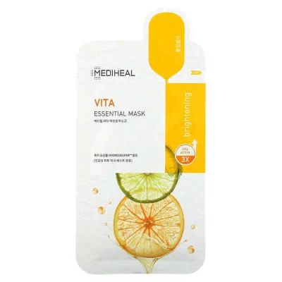 MEDIHEAL Осветляющая витаминная тканевая маска для лица Vita Essential Mask 