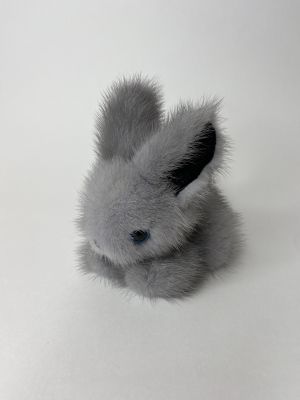 Кролик из натурального меха норки серый